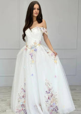 Linda | Discover the Ultimate Flower Wedding Dress for Your Dream Big Day - White Floral - PromDressClub